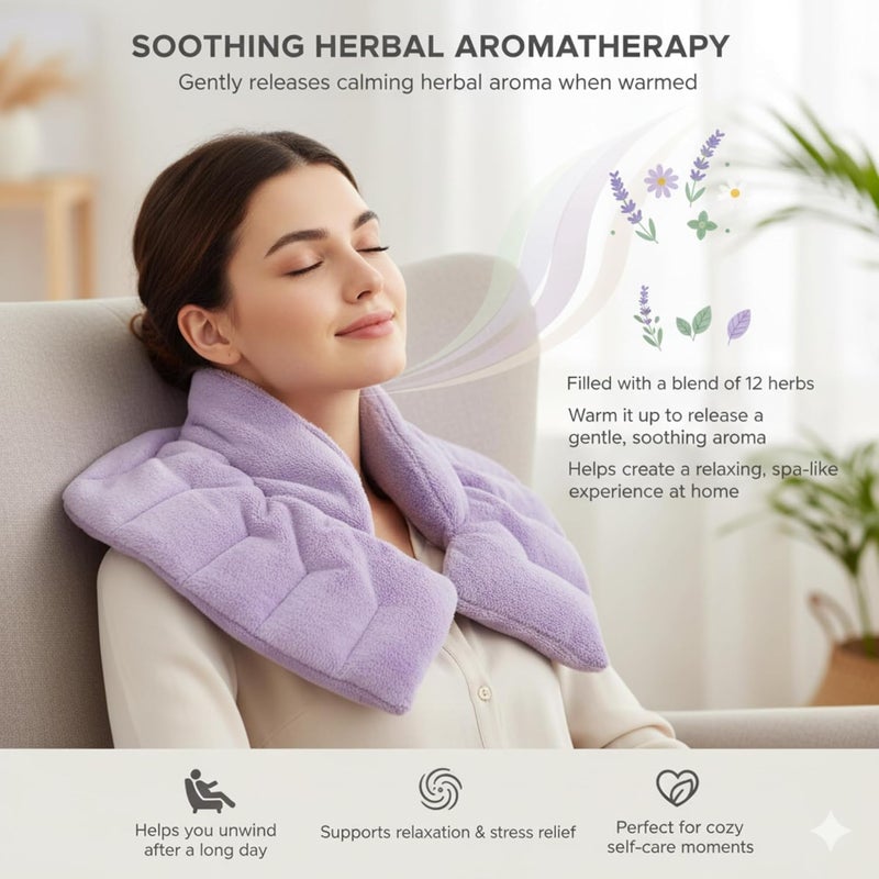Herbal Concepts Lavender Neck Wrap - Microwavable Neck & Shoulder Therapy with 12 Natural Herbs for Hot or Cold Relief - Image 3
